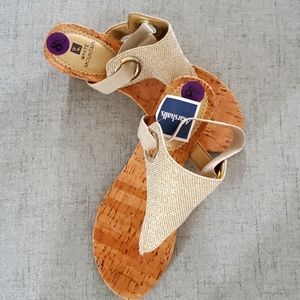 White Mountain mettalic cork wedge